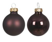 Decoris kerstballen set glas 16st Zwarte truffel 3,5cm - thumbnail
