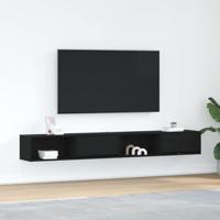 Tv-meubelen 2 st 100x31x25,5 cm bewerkt hout zwart - thumbnail