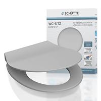 Duroplast WC-bril SLIM GREY met soft-close en quick-release, grijs - thumbnail