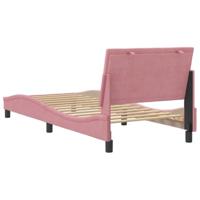 Bedframe zonder matras "Hanko" fluweel roze 80x200 cm - thumbnail