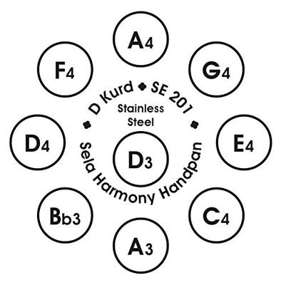 Sela SE 201 Harmony Handpan D Kurd roestvrij staal