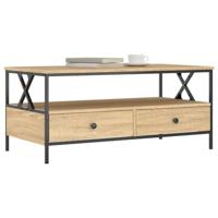 Salontafel 100x51x45 cm bewerkt hout sonoma eikenkleurig - thumbnail