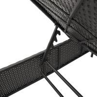 Ligbed met kussen poly rattan zwart - thumbnail