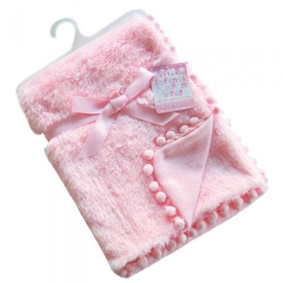 Soft Touch babydeken PomPom 75 x 100 cm roze