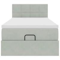 Ottoman bed met matras en LED's 100x200 cm fluweel lichtgrijs - thumbnail