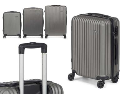 Kofferset Donker grijs Strepen 3 Onderdelen