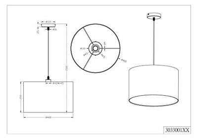 Trio Design hanglampSeries 4611 met zwarte lampenkap - 303300102