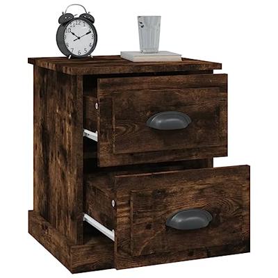 Nachtkastjes 2 st 39x39x47,5 cm bewerkt hout gerookt eikenkleur