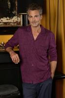 Bordeaux rode heren doorknooppyjama - thumbnail