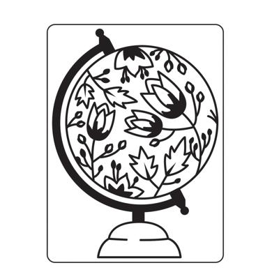 Vaessen Creative • embossing folder wereldbol