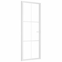 Binnendeur 76x201,5 cm ESG-glas en aluminium wit - thumbnail