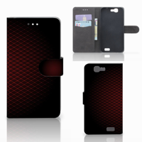 Huawei Ascend G7 Telefoon Hoesje Geruit Rood - thumbnail