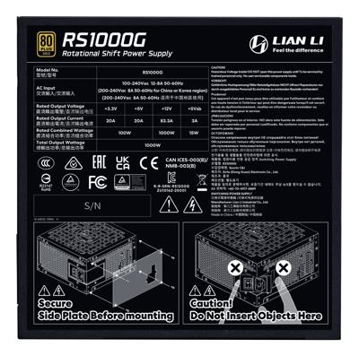 Lian Li RS Series 80 PLUS Gold PC-netvoeding 1000 W ATX 80 Plus Gold