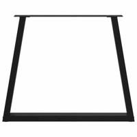 Eettafelpoten 3 st V-vormig 70x(72-73,3) cm staal zwart - thumbnail