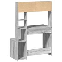 Bureau met schappen 100x45x140 cm bewerkt hout grijs sonoma - thumbnail