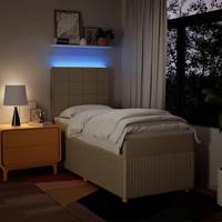 Boxspring met matras stof crèmekleurig 90x200 cm - thumbnail