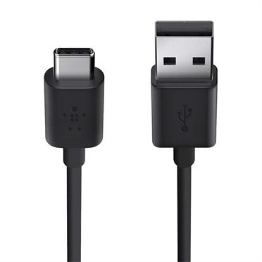 Belkin USB-IF-gecertificeerd 2.0 USB-A naar USB Type C (USB-C) laadkabel, zwart, 1,8 m F2CU032bt06-BLK