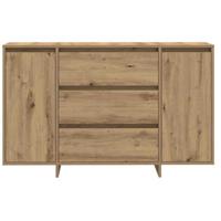 Dressoir artisanaal eikenkleurig 120 x 41 x 75 cm Bewerkt hout - thumbnail