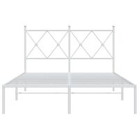Bedframe met hoofdbord metaal wit 120x190 cm - thumbnail