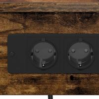 Nachtkastje met lade Gerookt eiken 41 x 31 x 51 cm Bewerkt hout - thumbnail