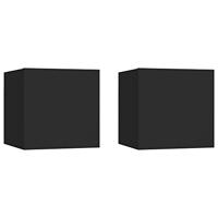 VidaXL Tv-wandmeubelen 2 st 30,5x30x30 cm zwart - thumbnail