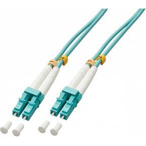 LINDY 46370 Glasvezel Optische vezel Aansluitkabel 1.00 m Blauw [1x LC-stekker - 1x LC-stekker] 50/125 µ Multimode OM3