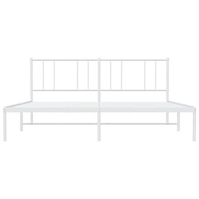 Bedframe met hoofdbord metaal wit 200x200 cm - thumbnail