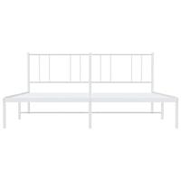 Bedframe met hoofdbord metaal wit 200x200 cm - thumbnail