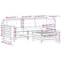 4-delige Loungeset met kussens massief douglashout - thumbnail