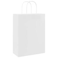 VidaXL Papieren zakken 50 st met hengsels 26x12x35 cm wit - thumbnail