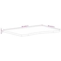 Bureaublad met ronding 80x60x2,5 cm massief ruw mangohout - thumbnail