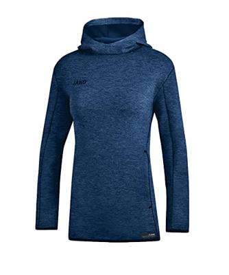 JAKO 6729D Sweater Met Kap Premium Basics Dames - Marine Gemeleerd - 34