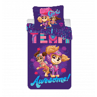 Paw Patrol Team Awesome dekbedovertrek - 140 x 200 cm - 60 x 63 cm - thumbnail
