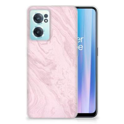 OnePlus Nord CE 2 5G | TPU | Siliconen hoesje | Marble Pink - Origineel Cadeau Vriendin
