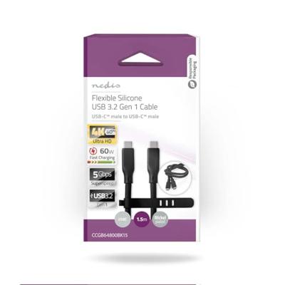 Nedis USB 3.2 Gen 1 5Gbps 60W USB Type-C 1.5m Zwart - thumbnail
