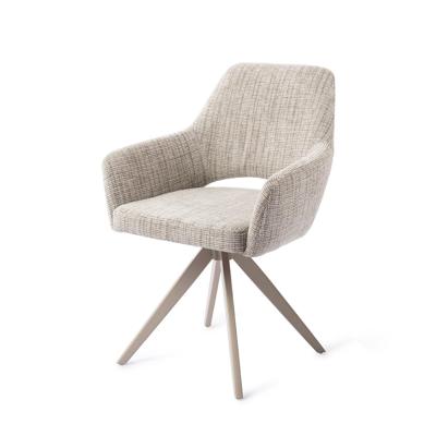 Jesper Home Yanai eetkamerstoel Caramel Grid turn beige