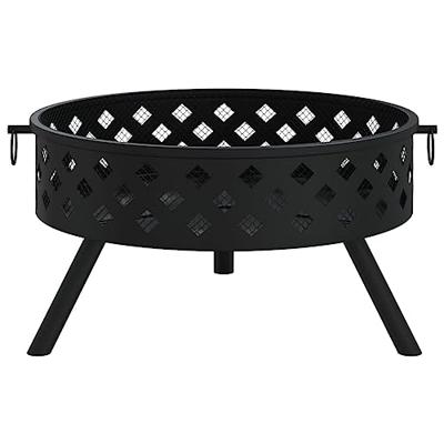 VidaXL Vuurplaats met pook xxl 58 cm staal