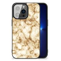 iPhone 13 Pro Marmeren Print Telefoonhoesje Marmer Goud - thumbnail