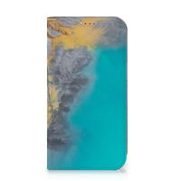 iPhone 15 | Standcase | Marble Blue Gold - thumbnail