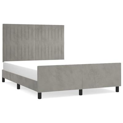 Bedframe zonder matras 140x200 cm fluweel lichtgrijs - thumbnail