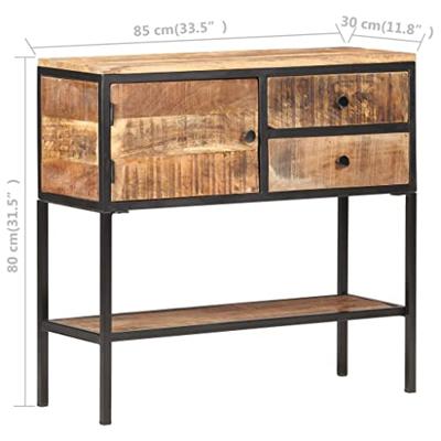 Dressoir 85x30x80 cm ruw mangohout