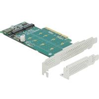DeLOCK PCI Express x8 Card naar 2x internal NVMe M.2 Key M - Bifurcation controller - thumbnail