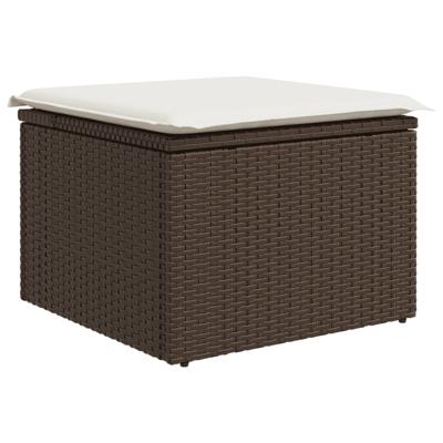 6-delige Loungeset met kussens poly rattan bruin - thumbnail