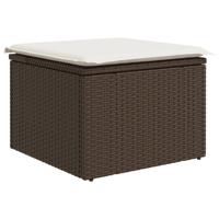 5-delige Loungeset met kussens poly rattan bruin - thumbnail
