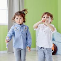 Classic World houten fluit met strepen - thumbnail