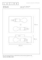 Lucide OVALIS - Wandlamp - 2xE14 - Zwart - thumbnail