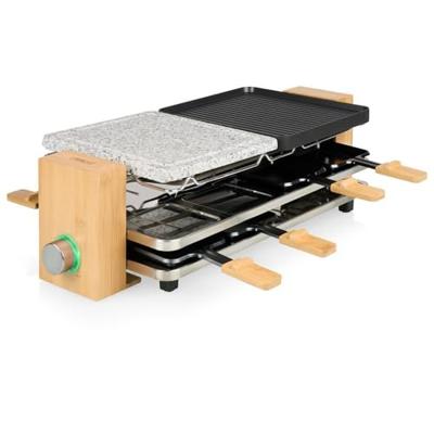 Princess 162955 Raclette Pure 8 Bamboe/Zwart - thumbnail