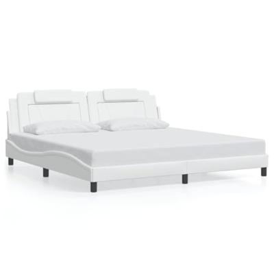 Bedframe "Viana" zonder matras kunstleer wit 200x200 cm