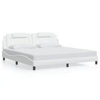 Bedframe "Viana" zonder matras kunstleer wit 200x200 cm - thumbnail