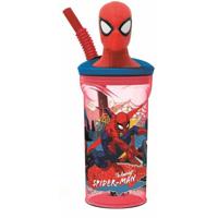 Beker met Rietje Spider-Man Moving Target 360 ml 3D - thumbnail